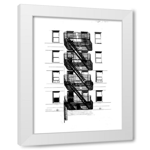 NYC in Pure B and W XI White Modern Wood Framed Art Print by Pica, Jeff