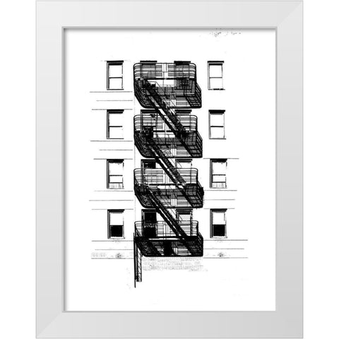 NYC in Pure B and W XI White Modern Wood Framed Art Print by Pica, Jeff