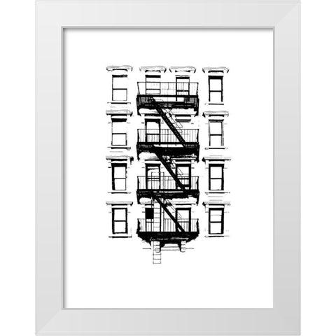 NYC in Pure B and W XII White Modern Wood Framed Art Print by Pica, Jeff