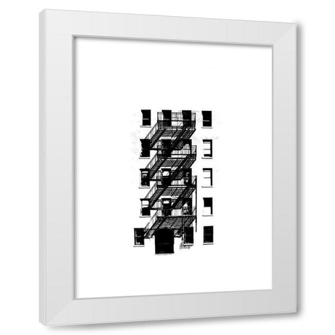 NYC in Pure B and W XIII White Modern Wood Framed Art Print by Pica, Jeff