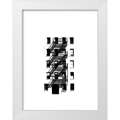 NYC in Pure B and W XIII White Modern Wood Framed Art Print by Pica, Jeff