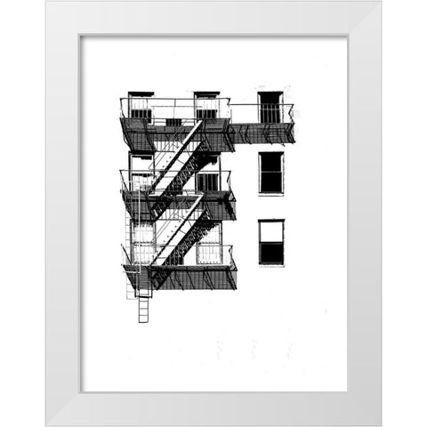 NYC in Pure B and W XIV White Modern Wood Framed Art Print by Pica, Jeff