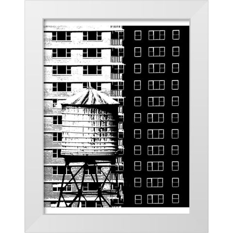 NYC in Pure B and W XVII White Modern Wood Framed Art Print by Pica, Jeff