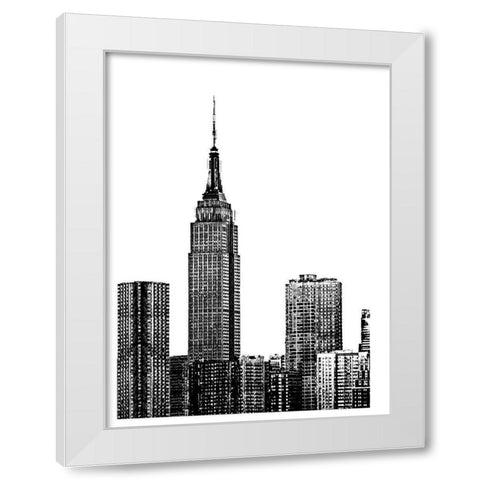 NYC in Pure B and W XVIII White Modern Wood Framed Art Print by Pica, Jeff