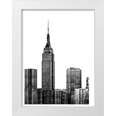 NYC in Pure B and W XVIII White Modern Wood Framed Art Print by Pica, Jeff