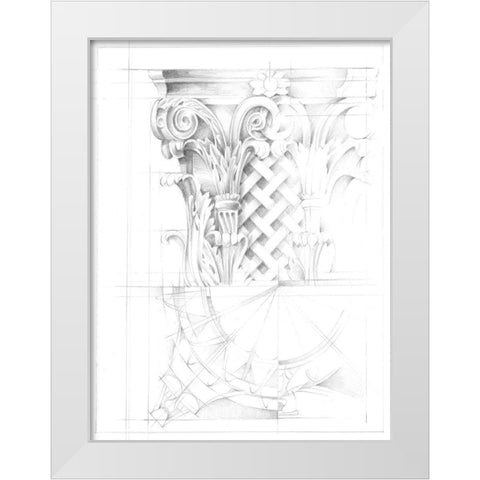 Capital Schematic II White Modern Wood Framed Art Print by Harper, Ethan