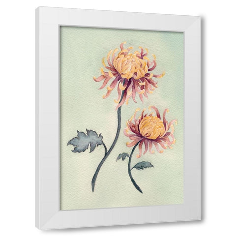 Chrysanthemum Beauty II White Modern Wood Framed Art Print by Chabot, Natasha