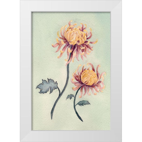 Chrysanthemum Beauty II White Modern Wood Framed Art Print by Chabot, Natasha