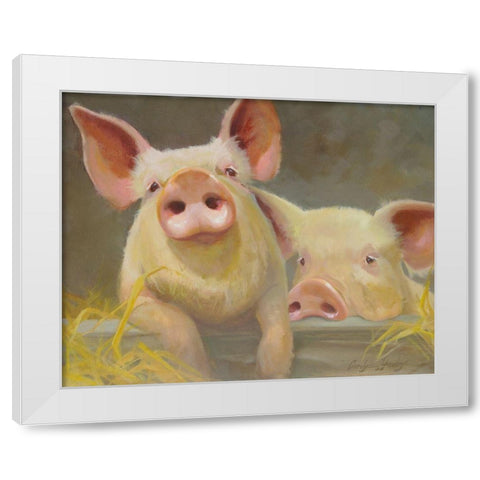 Life as a Pig II White Modern Wood Framed Art Print by Hawley, Carolyne