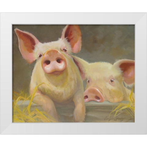 Life as a Pig II White Modern Wood Framed Art Print by Hawley, Carolyne
