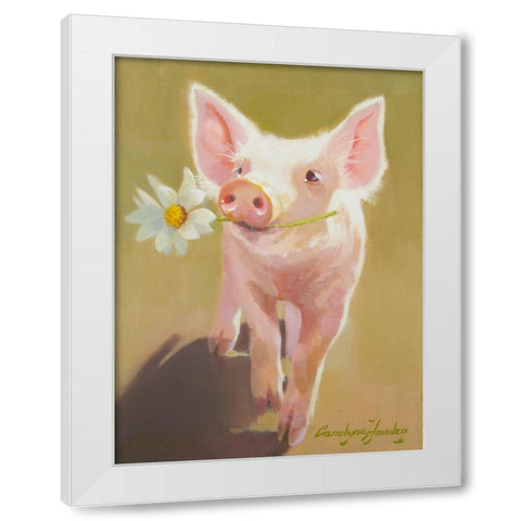 Life as a Pig IV White Modern Wood Framed Art Print by Hawley, Carolyne