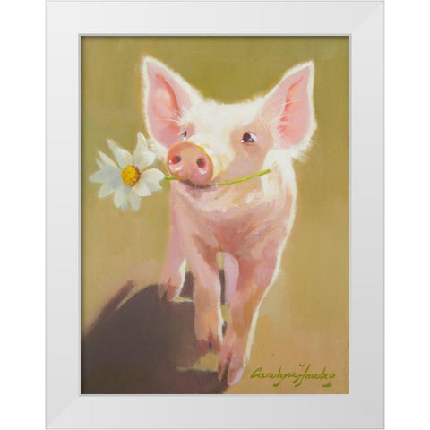 Life as a Pig IV White Modern Wood Framed Art Print by Hawley, Carolyne