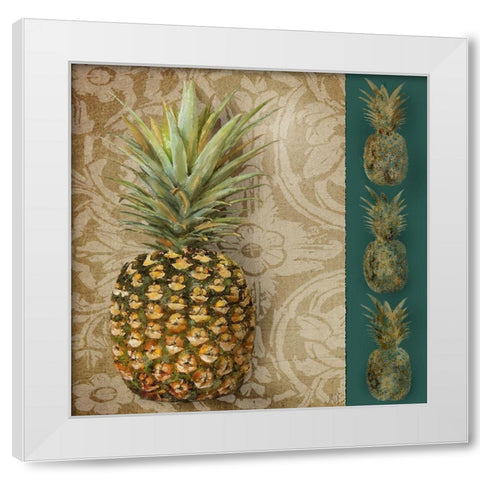 Pineapple Welcome I White Modern Wood Framed Art Print by Reynolds, Jade