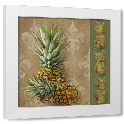 Pineapple Welcome II White Modern Wood Framed Art Print by Reynolds, Jade