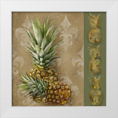Pineapple Welcome II White Modern Wood Framed Art Print by Reynolds, Jade