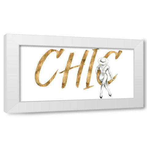 Gilded Fashion Figures I White Modern Wood Framed Art Print by Popp, Grace