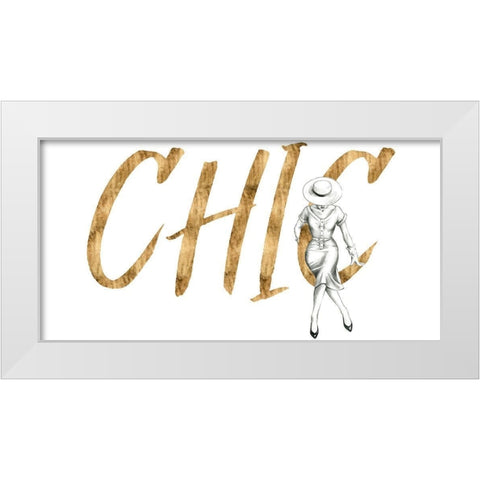 Gilded Fashion Figures I White Modern Wood Framed Art Print by Popp, Grace