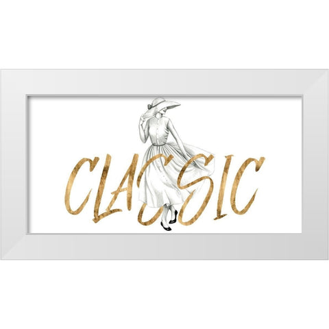 Gilded Fashion Figures II White Modern Wood Framed Art Print by Popp, Grace