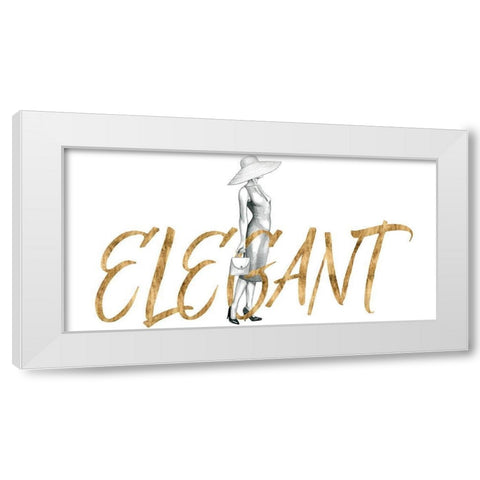 Gilded Fashion Figures III White Modern Wood Framed Art Print by Popp, Grace