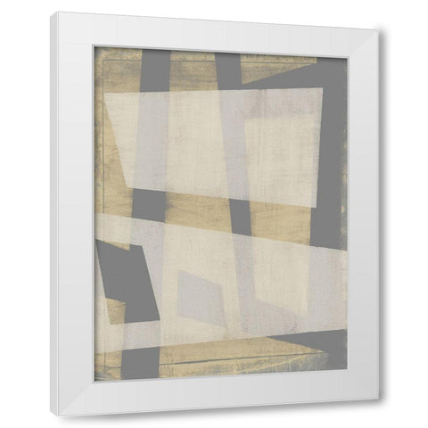 Diagonal Layers II White Modern Wood Framed Art Print by Goldberger, Jennifer