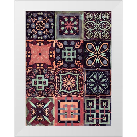 Kaleidoscope Tile IV White Modern Wood Framed Art Print by Borges, Victoria