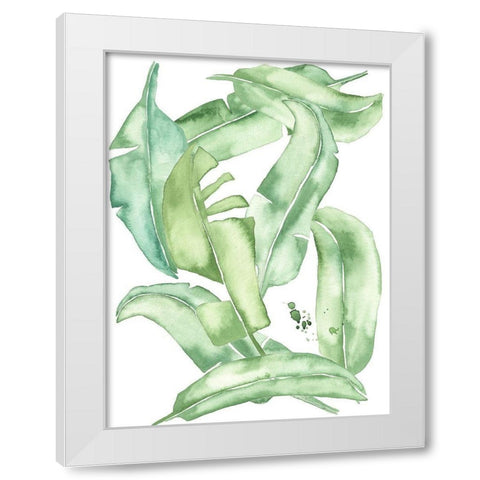 Green Paradise Palm I White Modern Wood Framed Art Print by Wang, Melissa