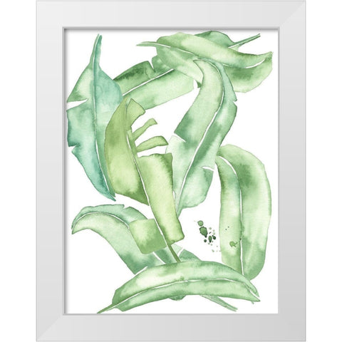 Green Paradise Palm I White Modern Wood Framed Art Print by Wang, Melissa