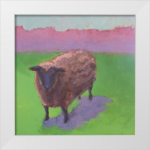 Pasture Sheep White Modern Wood Framed Art Print by Young, Carol