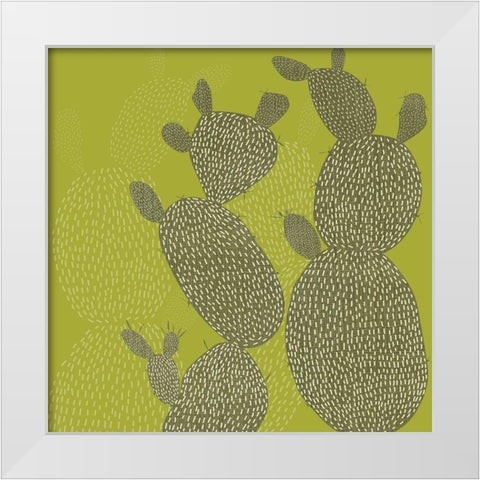 Opuntia II White Modern Wood Framed Art Print by Zarris, Chariklia