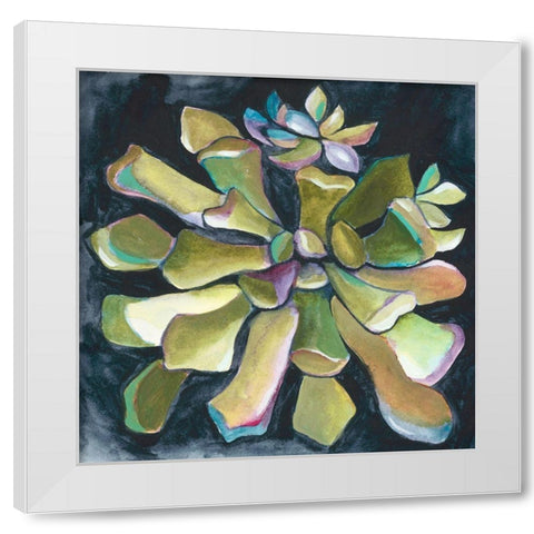 Succulent Rosette I White Modern Wood Framed Art Print by Zarris, Chariklia