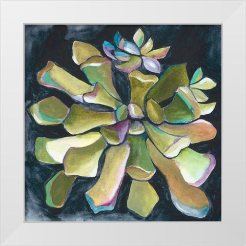 Succulent Rosette I White Modern Wood Framed Art Print by Zarris, Chariklia