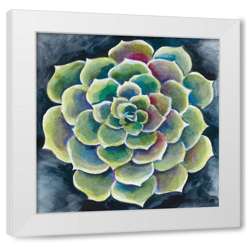 Succulent Rosette II White Modern Wood Framed Art Print by Zarris, Chariklia