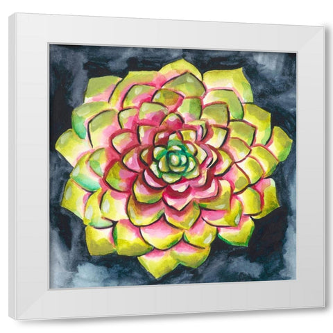 Succulent Rosette III White Modern Wood Framed Art Print by Zarris, Chariklia