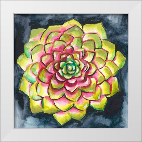 Succulent Rosette III White Modern Wood Framed Art Print by Zarris, Chariklia