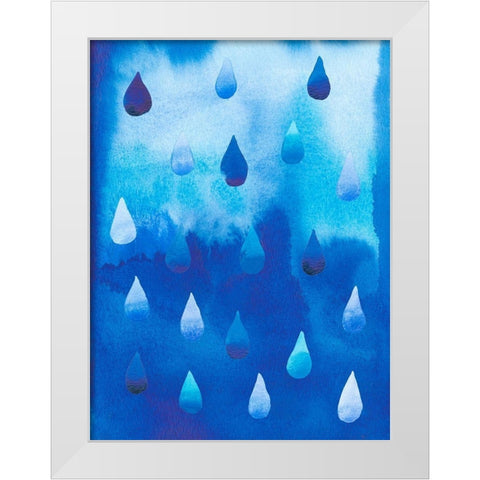 Drip Drop I White Modern Wood Framed Art Print by Ludwig, Alicia