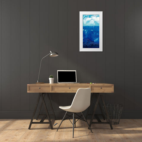 Deep Blue I White Modern Wood Framed Art Print by Ludwig, Alicia