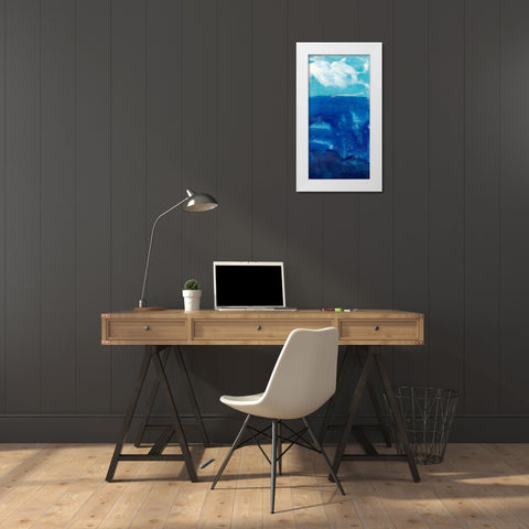 Deep Blue II White Modern Wood Framed Art Print by Ludwig, Alicia