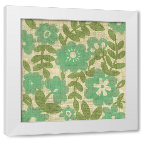 Verde Blossoms I White Modern Wood Framed Art Print by Zarris, Chariklia