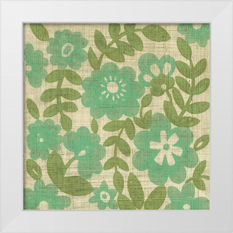 Verde Blossoms I White Modern Wood Framed Art Print by Zarris, Chariklia