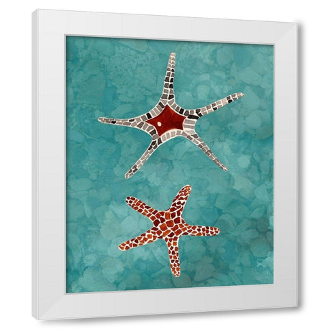 Twin Starfish I White Modern Wood Framed Art Print by Ludwig, Alicia