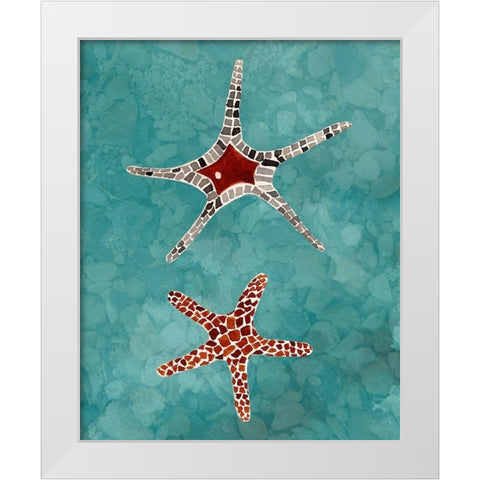 Twin Starfish I White Modern Wood Framed Art Print by Ludwig, Alicia
