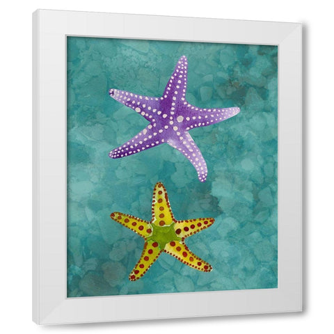 Twin Starfish II White Modern Wood Framed Art Print by Ludwig, Alicia