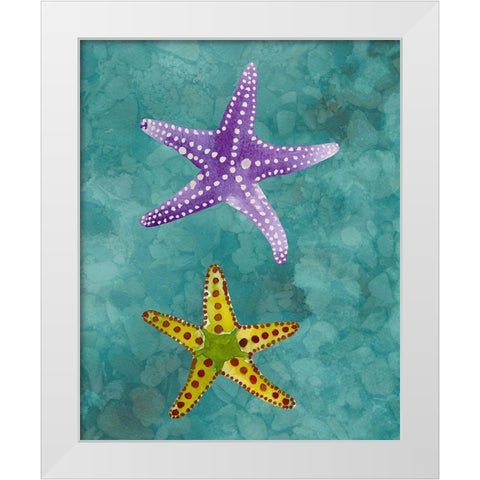 Twin Starfish II White Modern Wood Framed Art Print by Ludwig, Alicia