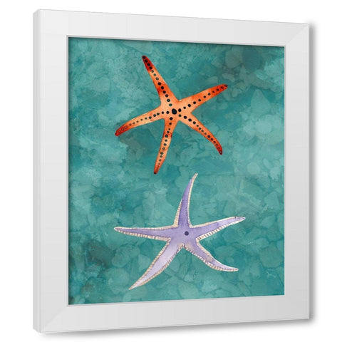 Twin Starfish III White Modern Wood Framed Art Print by Ludwig, Alicia