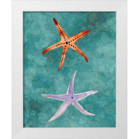 Twin Starfish III White Modern Wood Framed Art Print by Ludwig, Alicia