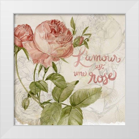 Rose Romance I White Modern Wood Framed Art Print by Parker, Jennifer Paxton