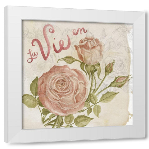 Rose Romance II White Modern Wood Framed Art Print by Parker, Jennifer Paxton