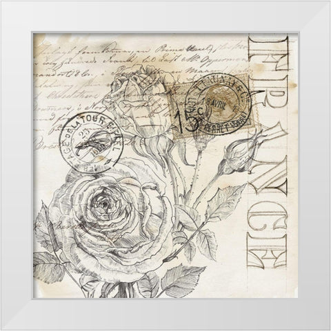 Rose Romance III White Modern Wood Framed Art Print by Parker, Jennifer Paxton