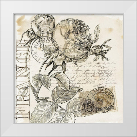 Rose Romance IV White Modern Wood Framed Art Print by Parker, Jennifer Paxton