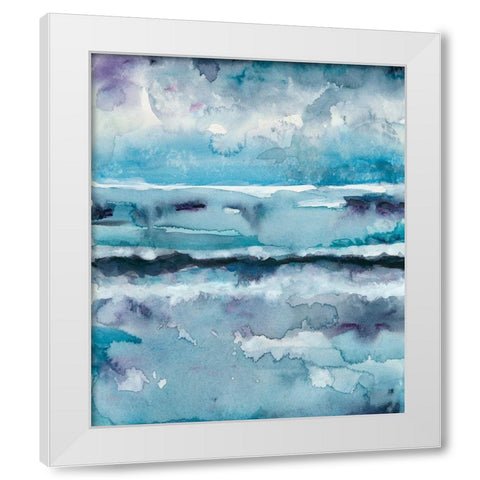 Blue Tide II White Modern Wood Framed Art Print by Zarris, Chariklia